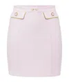 Elisabetta Franchi Crepe Skirt With Piping And Horsebit In Purple