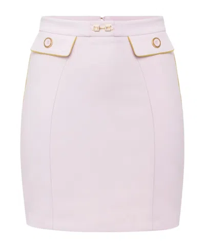 ELISABETTA FRANCHI ELISABETTA FRANCHI EMBELLISHED PIPING CRÊPE MINISKIRT
