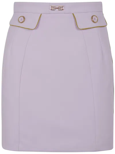 Elisabetta Franchi Crêpe Miniskirt In Purple