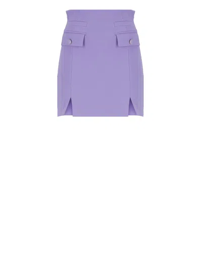 Elisabetta Franchi Crepe Miniskirt In Purple
