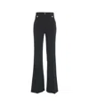 Elisabetta Franchi Logo-plaque Flared Trousers In Black