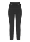 Elisabetta Franchi Cropped Crepe Pants With Flap Pockets In Black