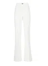 Elisabetta Franchi Logo-plaque Flared Trousers In Ivory