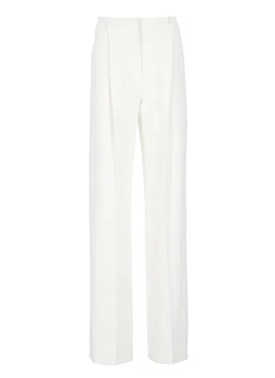 Elisabetta Franchi Crepe Pants In Ivory