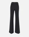 Elisabetta Franchi Crepe Pants With Gold Logo Plaque