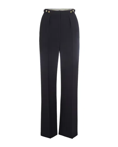 Elisabetta Franchi Crêpe Pants With Jewel Detail - Black