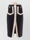 Elisabetta Franchi Crepe Pencil Skirt With Buttoned Patch Pockets