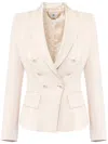 Elisabetta Franchi Crepe Satin Blazer In Neutrals