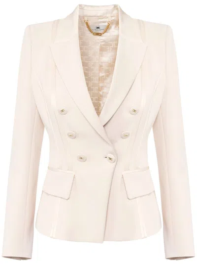 Elisabetta Franchi Double-breasted Tailored Jacket In Neutral