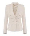 Elisabetta Franchi Crepe Satin Blazer In White