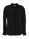 Elisabetta Franchi Embroidered Long-sleeved Shirt In Black