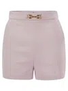 Elisabetta Franchi Logo-engraved Shorts In Pink