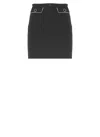 Elisabetta Franchi Navy Blue Mini Skirt In Black