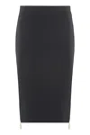 Elisabetta Franchi High Waist Back Slit Knee-length Skirts In Black