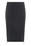 Elisabetta Franchi Knee-length Black Skirt With Gold Zipper Accents In Black