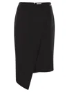 Elisabetta Franchi Viscose And Wool Skirt With Asymmetrical Design In Black