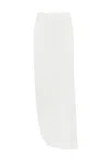 Elisabetta Franchi Crepe Skirt With Satin Bow In Avorio
