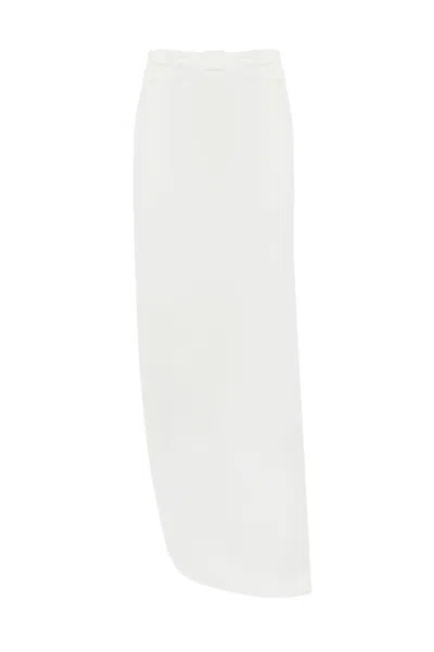 Elisabetta Franchi Crepe Skirt With Satin Bow In White