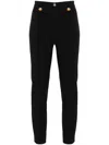 Elisabetta Franchi Crepe Tapered Trousers In Black