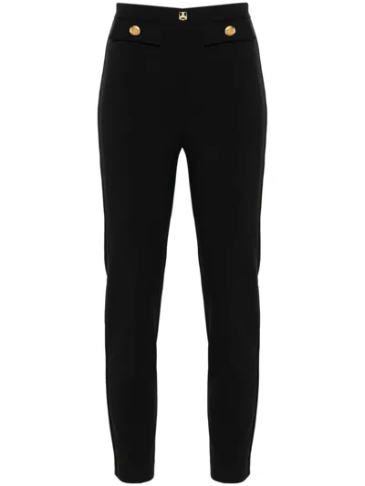 Elisabetta Franchi Crepe Tapered Trousers In Black