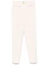 Elisabetta Franchi Crepe Tapered Trousers In Neutrals