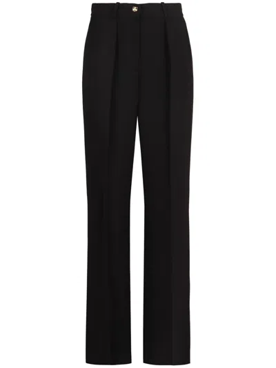 Elisabetta Franchi Crepe Trousers In Black
