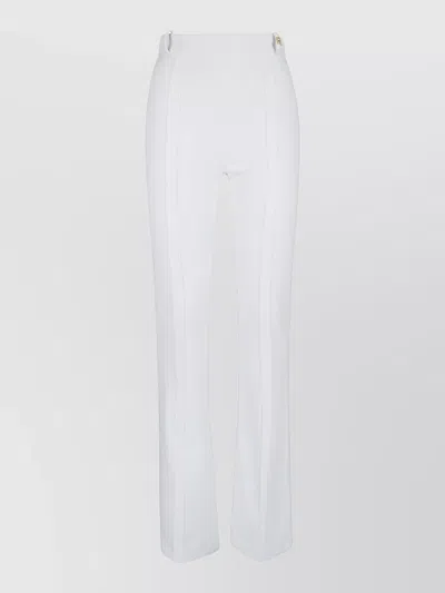 Elisabetta Franchi Crepe Trousers Belt Loops High Waist In Burgundy