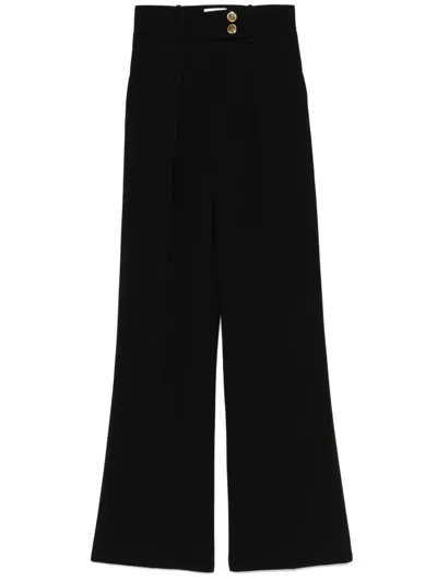 Elisabetta Franchi Crepe Trousers In Black
