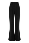 Elisabetta Franchi Pleated Wide-leg Trousers In Black
