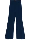Elisabetta Franchi Logo-plaque Crepe Trousers In Blue