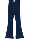 Elisabetta Franchi Crepe Flared Trousers In Blue