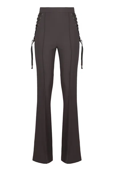 Elisabetta Franchi Crêpe Trousers In Brown
