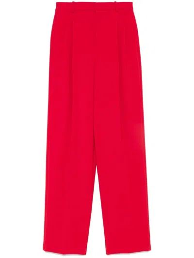 Elisabetta Franchi Crepe Trousers In Red
