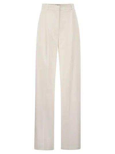 ELISABETTA FRANCHI ELISABETTA FRANCHI CREPE TROUSERS WITH SATIN DETAILS