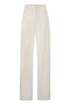 Elisabetta Franchi Women's Crepe Trousers With Satin Details