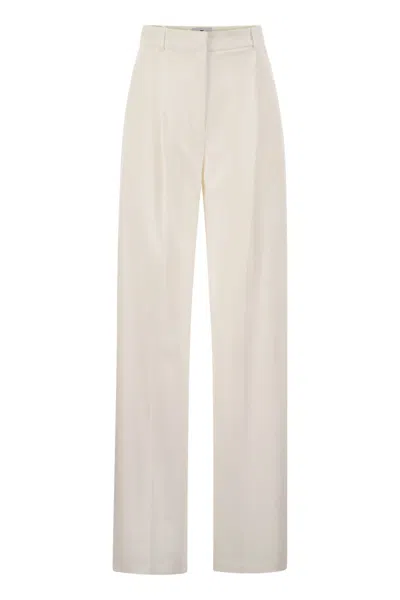 ELISABETTA FRANCHI ELISABETTA FRANCHI CREPE TROUSERS WITH SATIN DETAILS