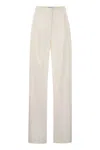Elisabetta Franchi Women's Crepe Trousers With Satin Details In Beige
