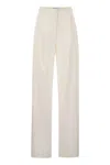 ELISABETTA FRANCHI ELISABETTA FRANCHI CREPE TROUSERS WITH SATIN DETAILS