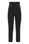 Elisabetta Franchi Crepe Trousers With Zip Details In Black