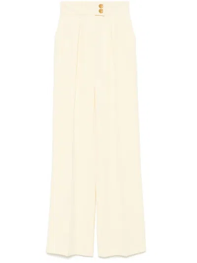 Elisabetta Franchi Crepe Trousers In White