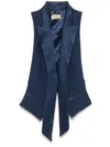 Elisabetta Franchi Crepe Tuxedo Waistcoat In Blue