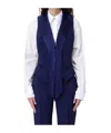 Elisabetta Franchi Crepe Tuxedo Waistcoat In Blue