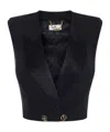 Elisabetta Franchi Crêpe Waistcoat With Satin Lapels In Black