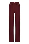 Elisabetta Franchi "daily" High Waist Slim Leg Trousers In Burgundy