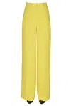 Elisabetta Franchi Wide-leg Crepe Trousers In Yellow
