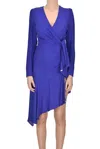 Elisabetta Franchi Indigo Blue Asymmetric Dress In Indigo Blue
