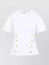 Elisabetta Franchi Crewneck T-shirt With Decorative-buttons In White