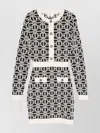 Elisabetta Franchi Logo-jacquard Long-sleeved Mini Dress