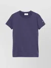 Elisabetta Franchi Crew Neck Logo T-shirt With Soft Fabric In Purple