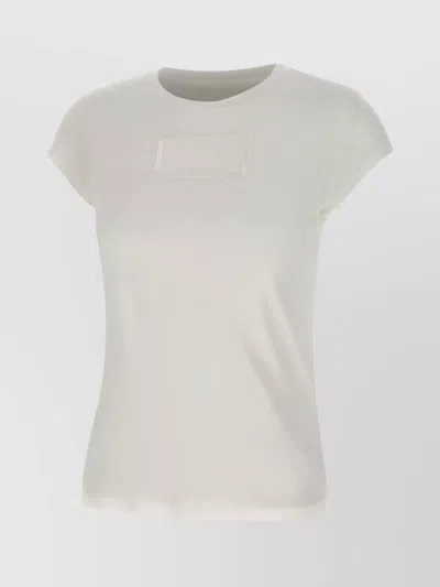 ELISABETTA FRANCHI CREW NECK MODAL T-SHIRT WITH EMBROIDERED THREAD